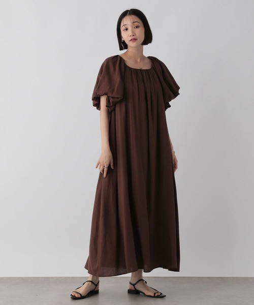 LOWRYS FARM(ローリーズファーム)の「ソデボリュームワンピース 572943(ワンピース・レディース・ブラウン/ブラック/アイボリー・FREE)」の3枚目の写真