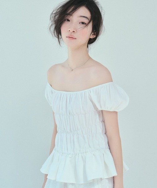 Heather(ヘザー)の「ピコレースシャーリングブラウス 573212(シャツ/ブラウス・レディース・グレー系その他/オフホワイト/ブラック系その他・FREE)」の12枚目の写真