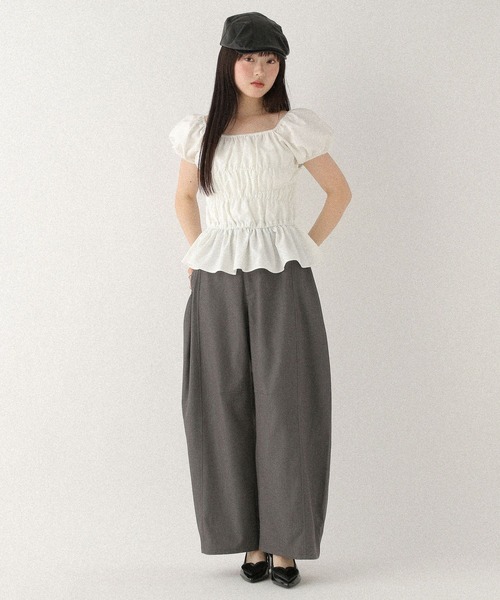 Heather(ヘザー)の「ピコレースシャーリングブラウス 573212(シャツ/ブラウス・レディース・グレー系その他/オフホワイト/ブラック系その他・FREE)」の5枚目の写真