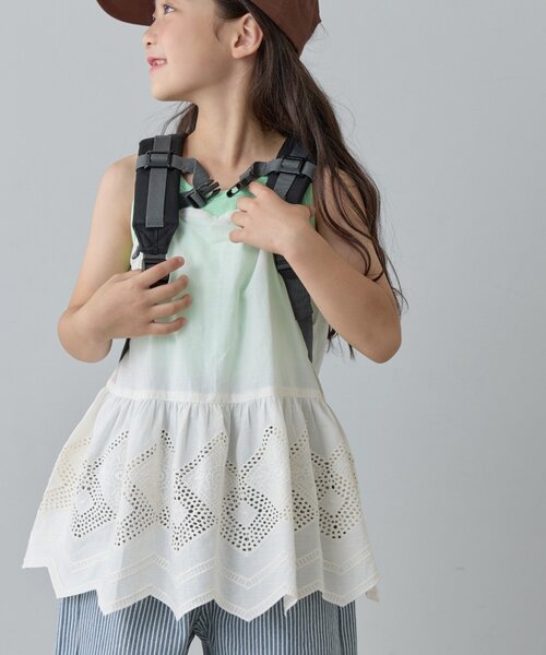 CIAOPANIC TYPY（チャオパニックティピー）の「【KIDS】【India】スカラップレースレイヤードキャミチュニック（キャミソール・キッズ・ホワイト系その他/ホワイト・MEDIUM/LARGE/X-LARGE/XX-LARGE）」の2枚目の写真