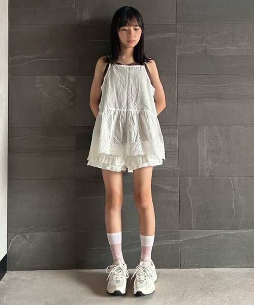 CIAOPANIC TYPY（チャオパニックティピー）の「【KIDS】【India】スカラップレースレイヤードキャミチュニック（キャミソール・キッズ・ホワイト系その他/ホワイト・MEDIUM/LARGE/X-LARGE/XX-LARGE）」の19枚目の写真