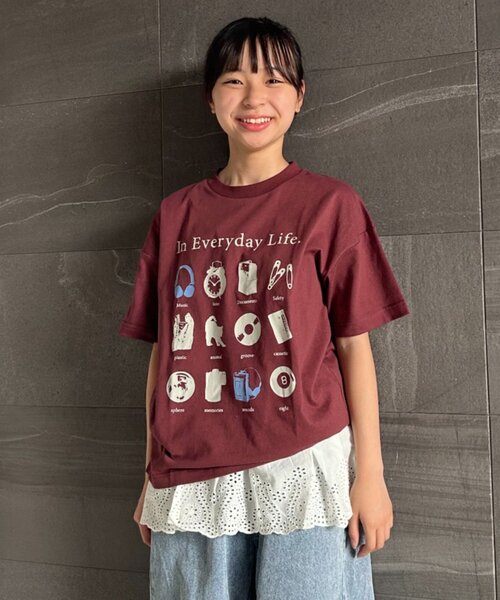 KIDS】【India】スカラップレースレイヤードキャミチュニック