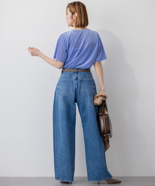 23区 L(ニジュウサンクオオキイサイズ)の「【見上愛さん着用/RED CARD TOKYO×23区】カーヴィー デニム パンツ(デニムパンツ・レディース・ターコイズブルー系/ダルブルー系・50/44/48/46)」の6枚目の写真