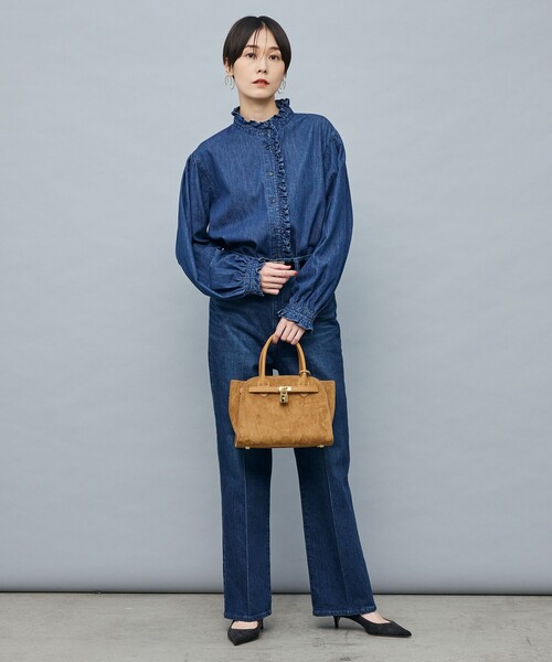 Rie Miller(リエミラー)の「【RM denim】フリルデニムブラウス(シャツ/ブラウス・レディース・インディゴブルー・FREE)」の6枚目の写真