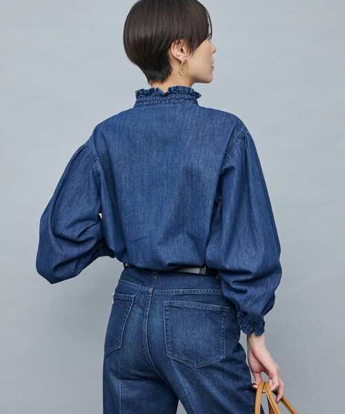 Rie Miller(リエミラー)の「【RM denim】フリルデニムブラウス(シャツ/ブラウス・レディース・インディゴブルー・FREE)」の9枚目の写真