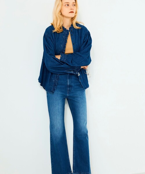 Rie Miller(リエミラー)の「【RM denim】フリルデニムブラウス(シャツ/ブラウス・レディース・インディゴブルー・FREE)」の13枚目の写真