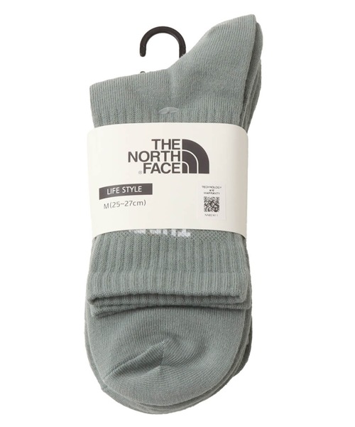 THE NORTH FACE（ザノースフェイス）の「THE NORTH FACE TNF Jacquard Logo 3P Crew / ザ・ノース・フェイス TNF ジャカード ロゴ 3P クルー（ソックス/靴下・メンズ・マルチ・L/M/S）」の2枚目の写真