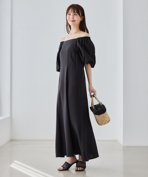 Andemiu(アンデミュウ)の「2WAYパフスリーブワンピース581664(ワンピース・レディース・ブラック/モカ/レンガ・FREE)」の2枚目の写真