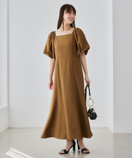 Andemiu(アンデミュウ)の「2WAYパフスリーブワンピース581664(ワンピース・レディース・ブラック/モカ/レンガ・FREE)」の3枚目の写真