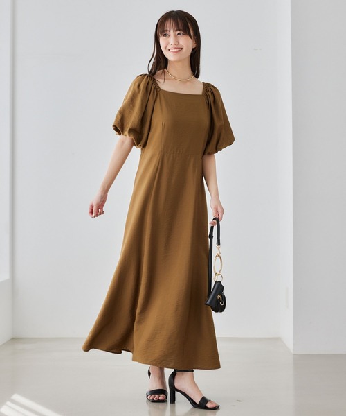 Andemiu(アンデミュウ)の「2WAYパフスリーブワンピース581664(ワンピース・レディース・ブラック/モカ/レンガ・FREE)」の5枚目の写真