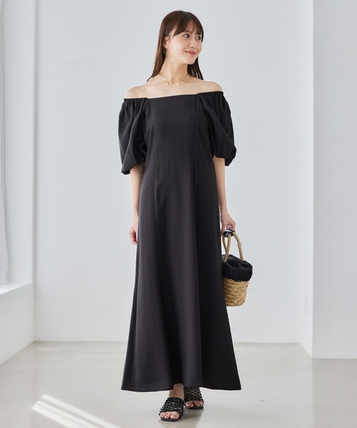 Andemiu(アンデミュウ)の「2WAYパフスリーブワンピース581664(ワンピース・レディース・ブラック/モカ/レンガ・FREE)」の6枚目の写真