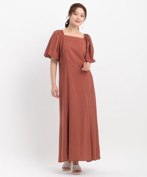 Andemiu(アンデミュウ)の「2WAYパフスリーブワンピース581664(ワンピース・レディース・ブラック/モカ/レンガ・FREE)」の10枚目の写真