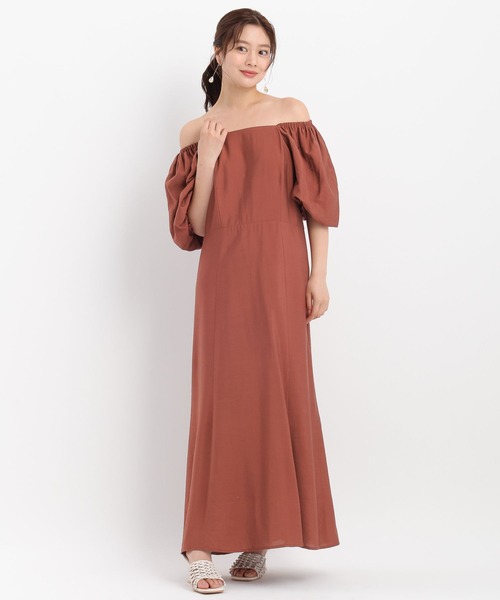 Andemiu(アンデミュウ)の「2WAYパフスリーブワンピース581664(ワンピース・レディース・ブラック/モカ/レンガ・FREE)」の12枚目の写真