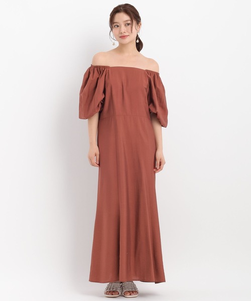 Andemiu(アンデミュウ)の「2WAYパフスリーブワンピース581664(ワンピース・レディース・ブラック/モカ/レンガ・FREE)」の13枚目の写真