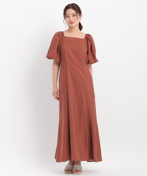 Andemiu(アンデミュウ)の「2WAYパフスリーブワンピース581664(ワンピース・レディース・ブラック/モカ/レンガ・FREE)」の15枚目の写真