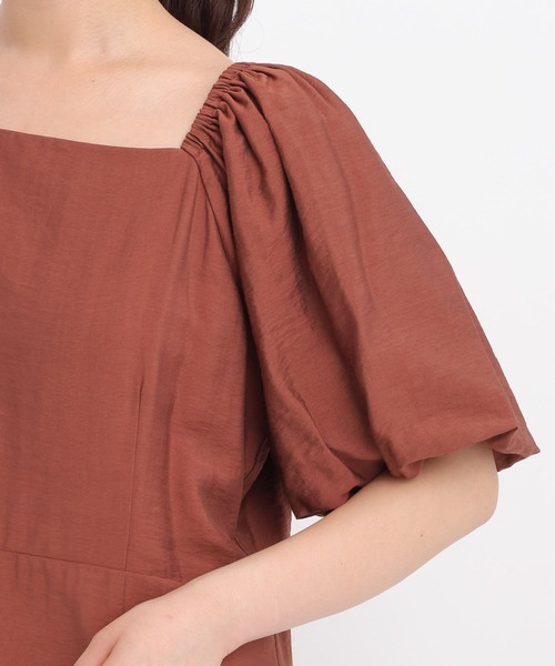 Andemiu(アンデミュウ)の「2WAYパフスリーブワンピース581664(ワンピース・レディース・ブラック/モカ/レンガ・FREE)」の19枚目の写真