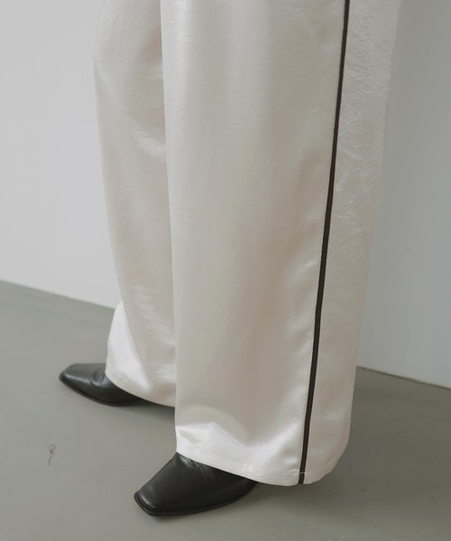 セール】サテンラインイージーパンツ（スラックス）｜LIAN
