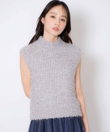 ノースリラメシャギーニット