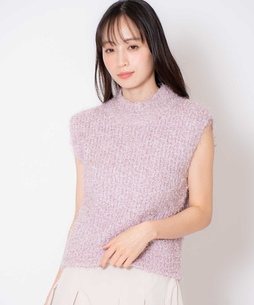 NOELA(ノエラ)の「ノースリラメシャギーニット(ニット/セーター・レディース・ピンク/グレー/オフホワイト・フリー)」の6枚目の写真