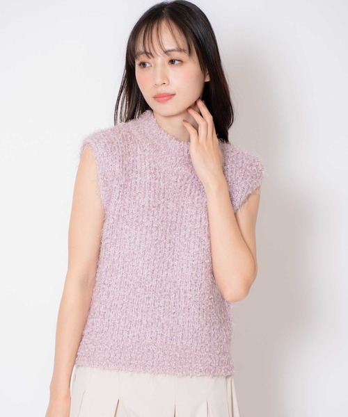 NOELA(ノエラ)の「ノースリラメシャギーニット(ニット/セーター・レディース・ピンク/グレー/オフホワイト・フリー)」の8枚目の写真