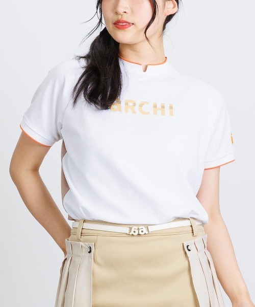 archivio(アルチビオ)の「<LADIES>前後配色UV速乾カノコプルオーバー(Tシャツ/カットソー・レディース・ホワイト/ブラック/オレンジ/ベージュ・S/M/L)」の2枚目の写真