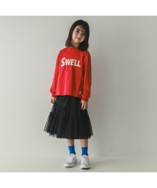 jeans-b（ジーンズベー）の「ジーンズベー SWELL　ロングＴシャツ（Tシャツ/カットソー・キッズ・サンドベージュ/レッド/チャコールグレー・140cm/150cm/160cm/130cm）」の4枚目の写真