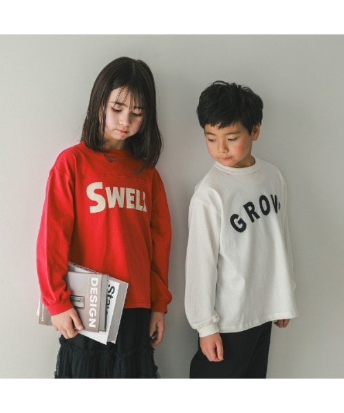 jeans-b（ジーンズベー）の「ジーンズベー SWELL　ロングＴシャツ（Tシャツ/カットソー・キッズ・サンドベージュ/レッド/チャコールグレー・140cm/150cm/160cm/130cm）」の13枚目の写真