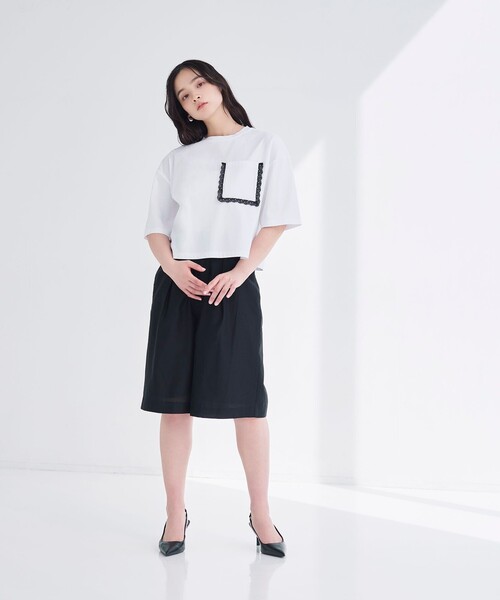 BIANCA（ビアンカ）の「【デイリーユース】ポケットレースカットソー（Tシャツ/カットソー・レディース・ホワイト・38）」の3枚目の写真