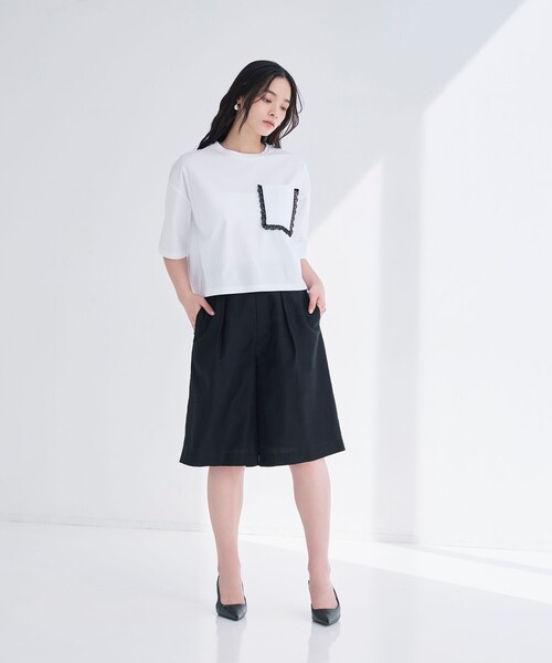 BIANCA（ビアンカ）の「【デイリーユース】ポケットレースカットソー（Tシャツ/カットソー・レディース・ホワイト・38）」の4枚目の写真