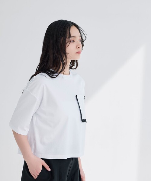 BIANCA（ビアンカ）の「【デイリーユース】ポケットレースカットソー（Tシャツ/カットソー・レディース・ホワイト・38）」の7枚目の写真
