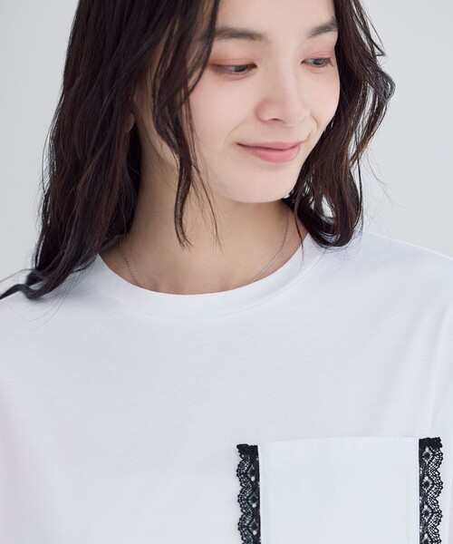 BIANCA（ビアンカ）の「【デイリーユース】ポケットレースカットソー（Tシャツ/カットソー・レディース・ホワイト・38）」の10枚目の写真