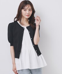 index | ノースリペプラムドッキングトップス【洗濯機洗い可/接触冷感】(Tシャツ/カットソー)