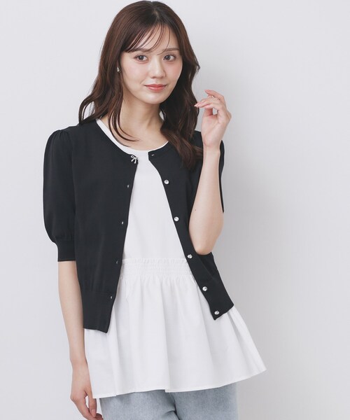 ノースリペプラムドッキングトップス【洗濯機洗い可/接触冷感】（T