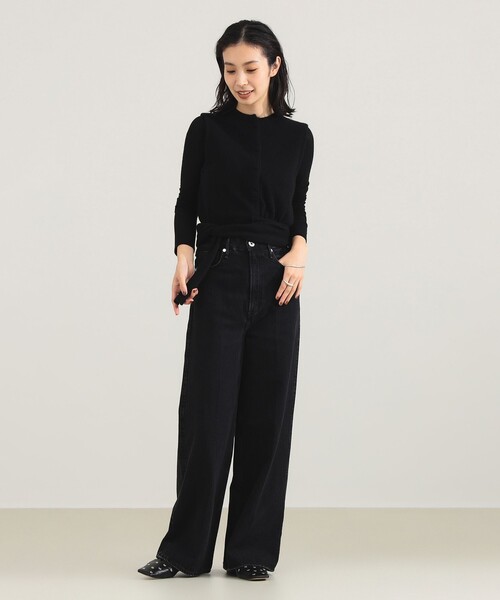 TAN(タン)の「TAN / カシミヤ ストライプ スカーフベスト(ベスト・レディース・ブラック/ブラウン系その他4/ワイン・ONE SIZE)」の4枚目の写真