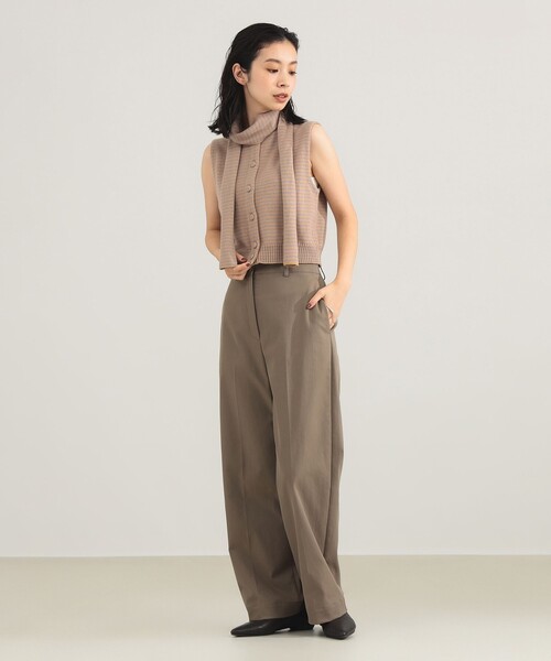 TAN(タン)の「TAN / カシミヤ ストライプ スカーフベスト(ベスト・レディース・ブラック/ブラウン系その他4/ワイン・ONE SIZE)」の10枚目の写真