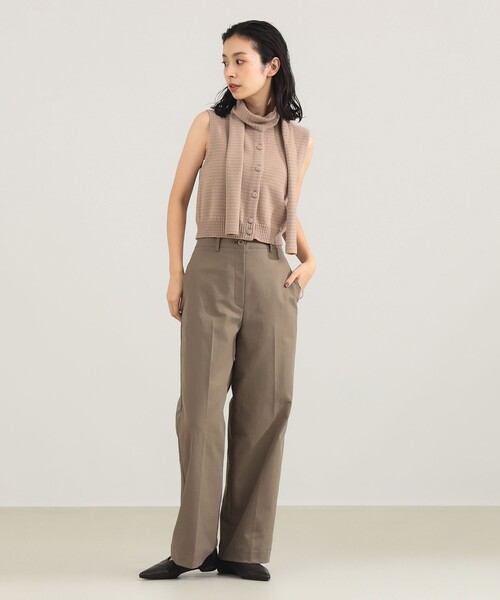 TAN(タン)の「TAN / カシミヤ ストライプ スカーフベスト(ベスト・レディース・ブラック/ブラウン系その他4/ワイン・ONE SIZE)」の11枚目の写真