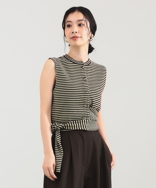 TAN(タン)の「TAN / カシミヤ ストライプ スカーフベスト(ベスト・レディース・ブラック/ブラウン系その他4/ワイン・ONE SIZE)」の18枚目の写真