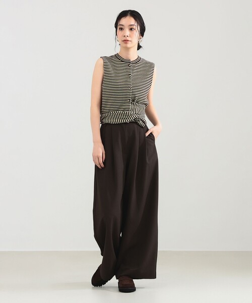 TAN(タン)の「TAN / カシミヤ ストライプ スカーフベスト(ベスト・レディース・ブラック/ブラウン系その他4/ワイン・ONE SIZE)」の20枚目の写真