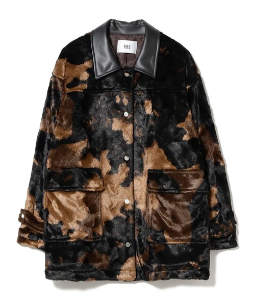 Ray BEAMS（レイビームス）の「RBS / フェイクファー ステンカラー コート（ステンカラーコート・レディース・ブラック/ダークブラウン・0/1）」の13枚目の写真