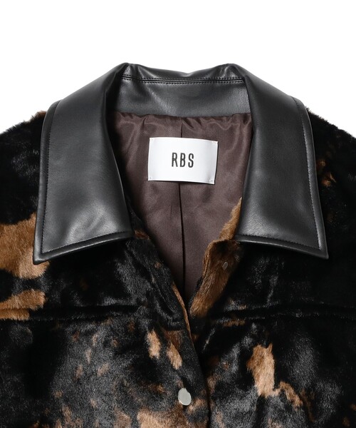 Ray BEAMS（レイビームス）の「RBS / フェイクファー ステンカラー コート（ステンカラーコート・レディース・ブラック/ダークブラウン・0/1）」の14枚目の写真