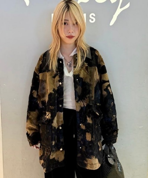 Ray BEAMS（レイビームス）の「RBS / フェイクファー ステンカラー コート（ステンカラーコート・レディース・ブラック/ダークブラウン・0/1）」の21枚目の写真