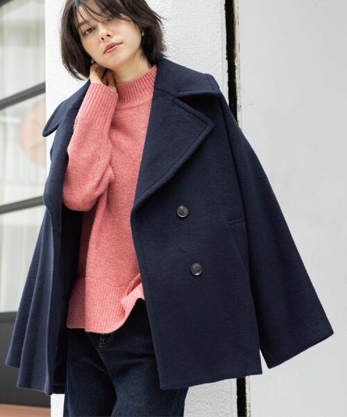 カシミヤブレンドウールミドルピーコート（ピーコート）｜OPAQUE.CLIP