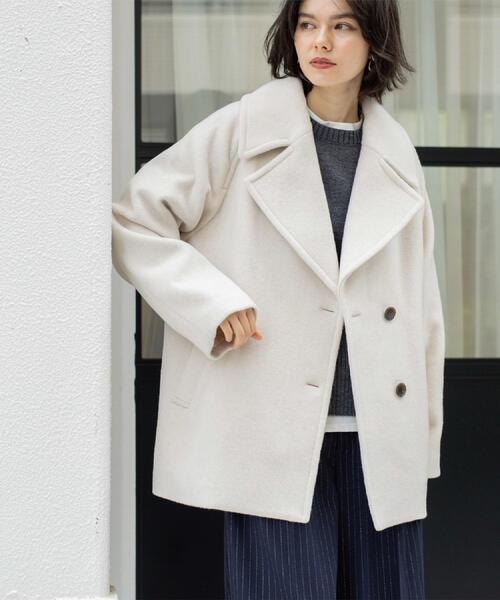 新品未使用タグ付き OPAQUE.CLIP ウールカシミヤ混 ミドル丈ピーコート カシミヤブレンドウールミドルピーコート（ピーコート）｜OPAQUE.CLIP