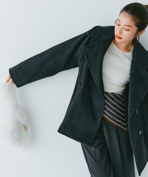 カシミヤブレンドウールミドルピーコート（ピーコート）｜OPAQUE.CLIP