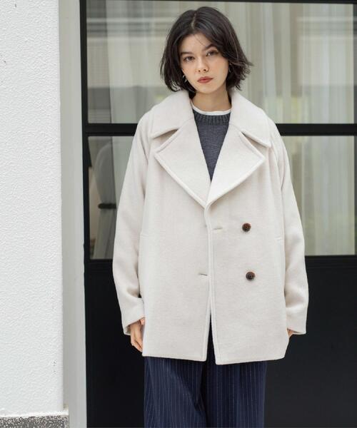 カシミヤブレンドウールミドルピーコート（ピーコート）｜OPAQUE.CLIP