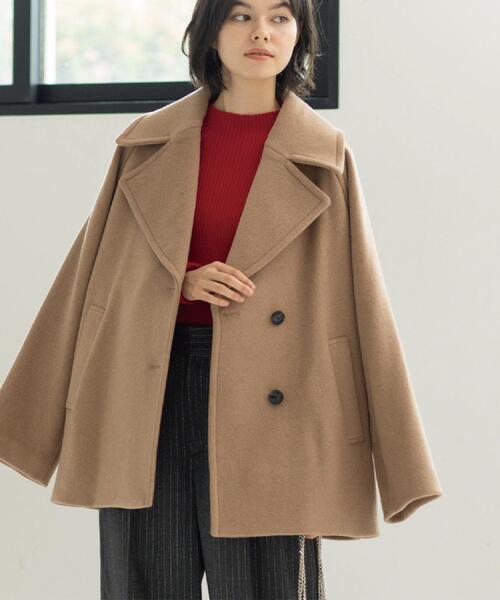 新品未使用タグ付き OPAQUE.CLIP ウールカシミヤ混 ミドル丈ピーコート カシミヤブレンドウールミドルピーコート（ピーコート）｜OPAQUE.CLIP