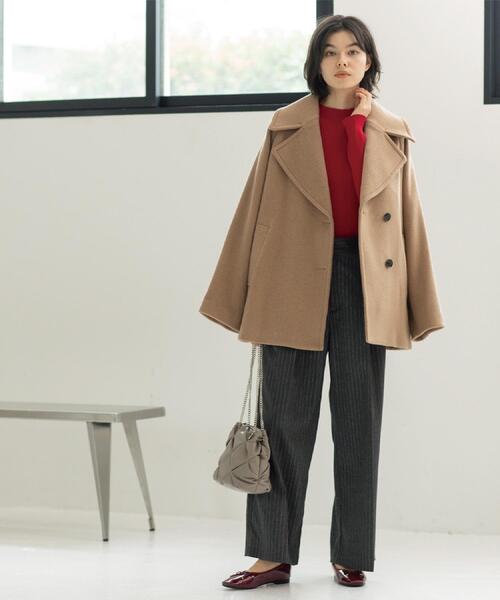 セール】カシミヤブレンドウールミドルピーコート（ピーコート