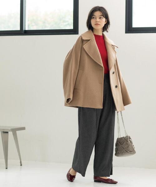 カシミヤブレンドウールミドルピーコート（ピーコート）｜OPAQUE.CLIP