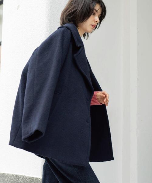 OPAQUE.CLIP（オペークドットクリップ）の「カシミヤブレンドウールミドルピーコート（ピーコート・レディース・ベージュ/ネイビー/オフホワイト・36/38/40/42）」の7枚目の写真