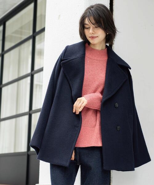 OPAQUE.CLIP（オペークドットクリップ）の「カシミヤブレンドウールミドルピーコート（ピーコート・レディース・ベージュ/ネイビー/オフホワイト・36/38/40/42）」の8枚目の写真